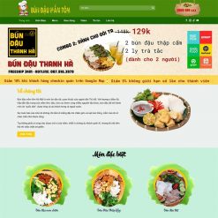 Theme WordPress quán bún đậu mắm tôm