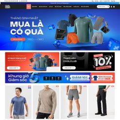 Mẫu website bán quần áo giống Coolmate